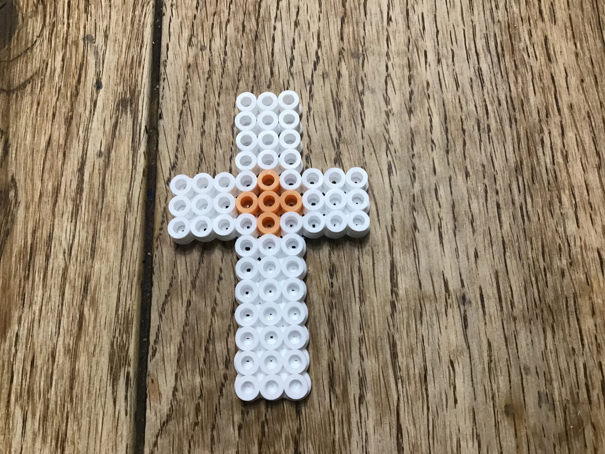 Handcrafted White Cross Shaped Magnet