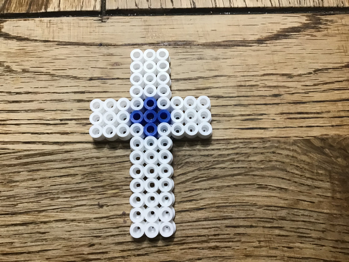 Handcrafted White Cross Shaped Magnet