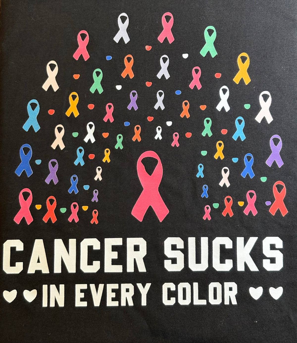 Cancer Sucks in ALL Colors Black Tee Shirt