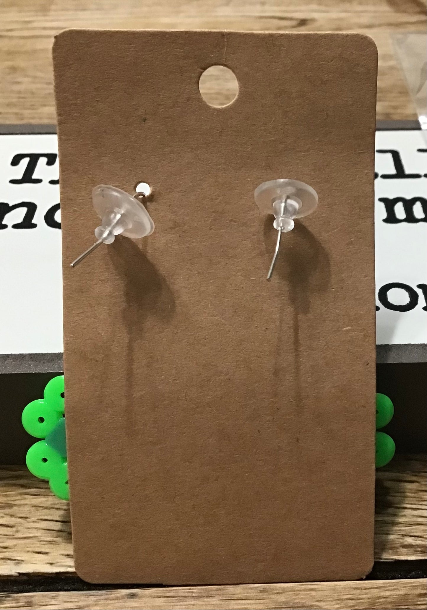 Handcrafted Green Heart-Shaped Earrings