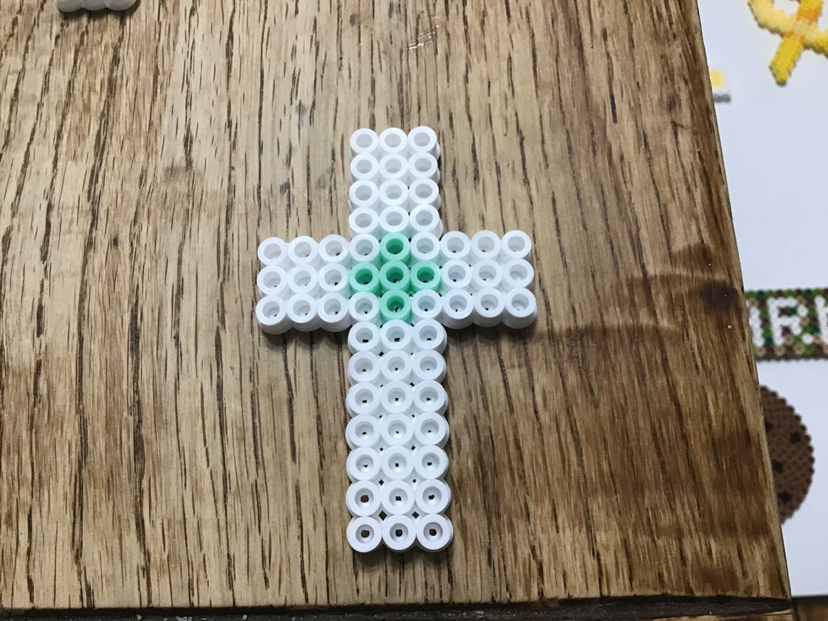 Handcrafted White Cross Shaped Magnet