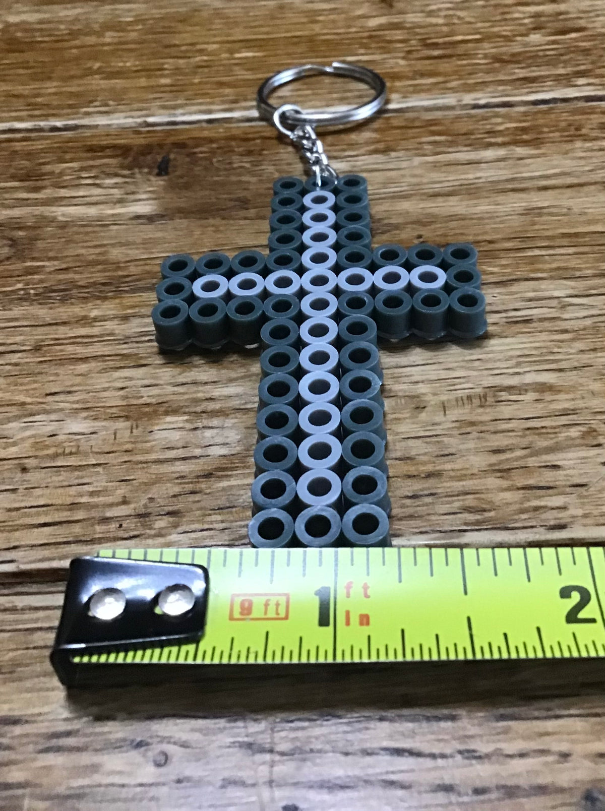 Handcrafted Simple Cross Keychain, Color Options