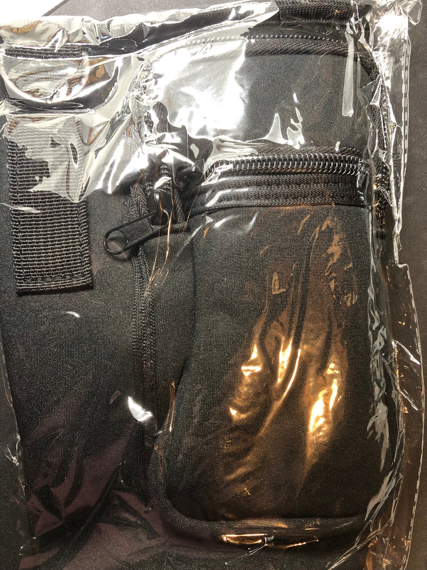 Black Water Bottle Holder With Pockets, Shoulder Bag, Adjustable Strap, Cell Phone Case, Travel