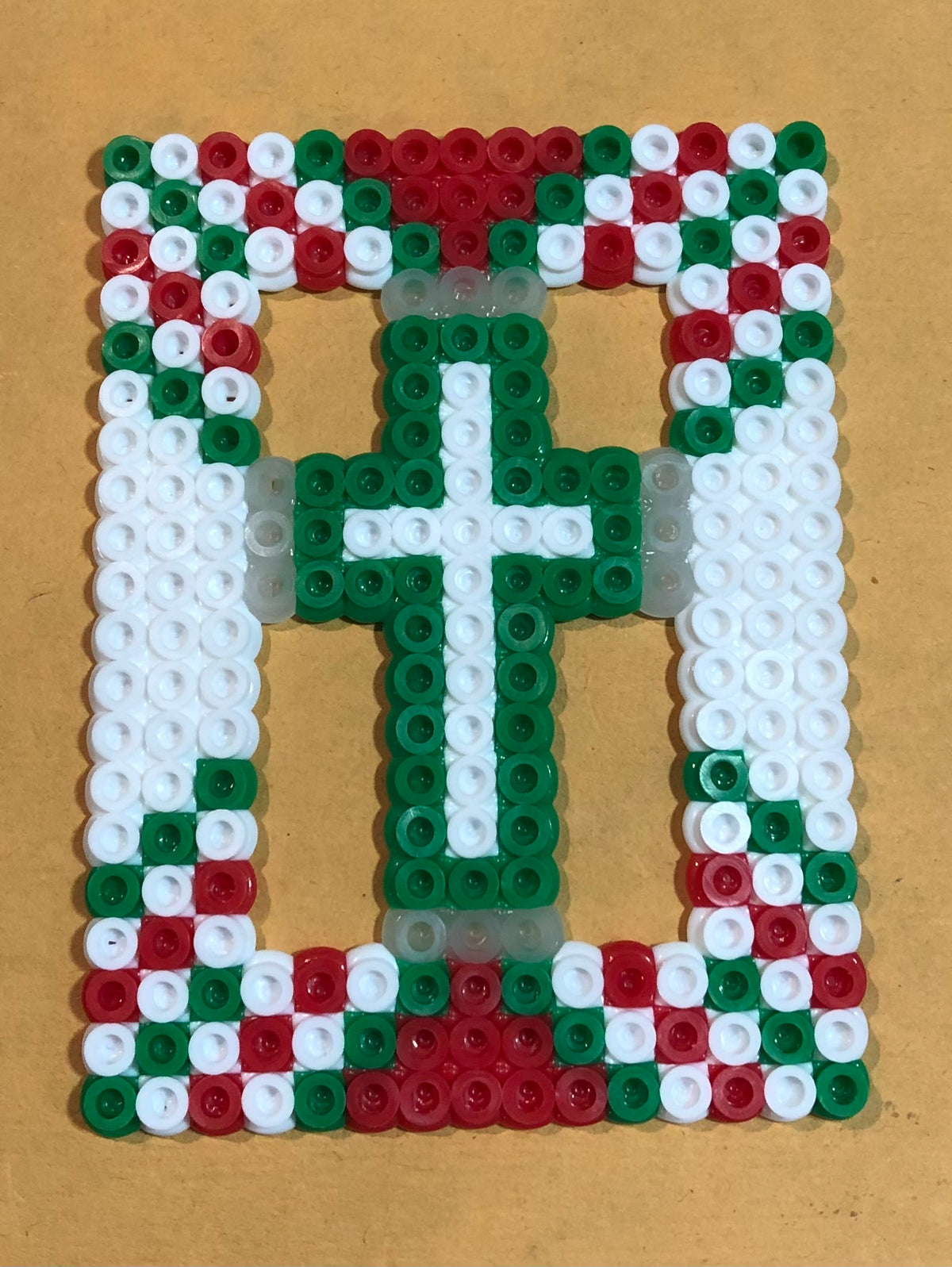 Framed Cross Magnet Christmas Colors