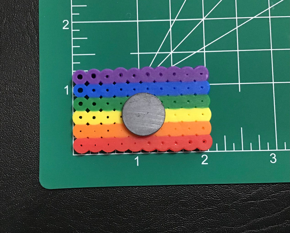Handcrafted Mini Flag Magnets; Racing, Rainbow, US Flag