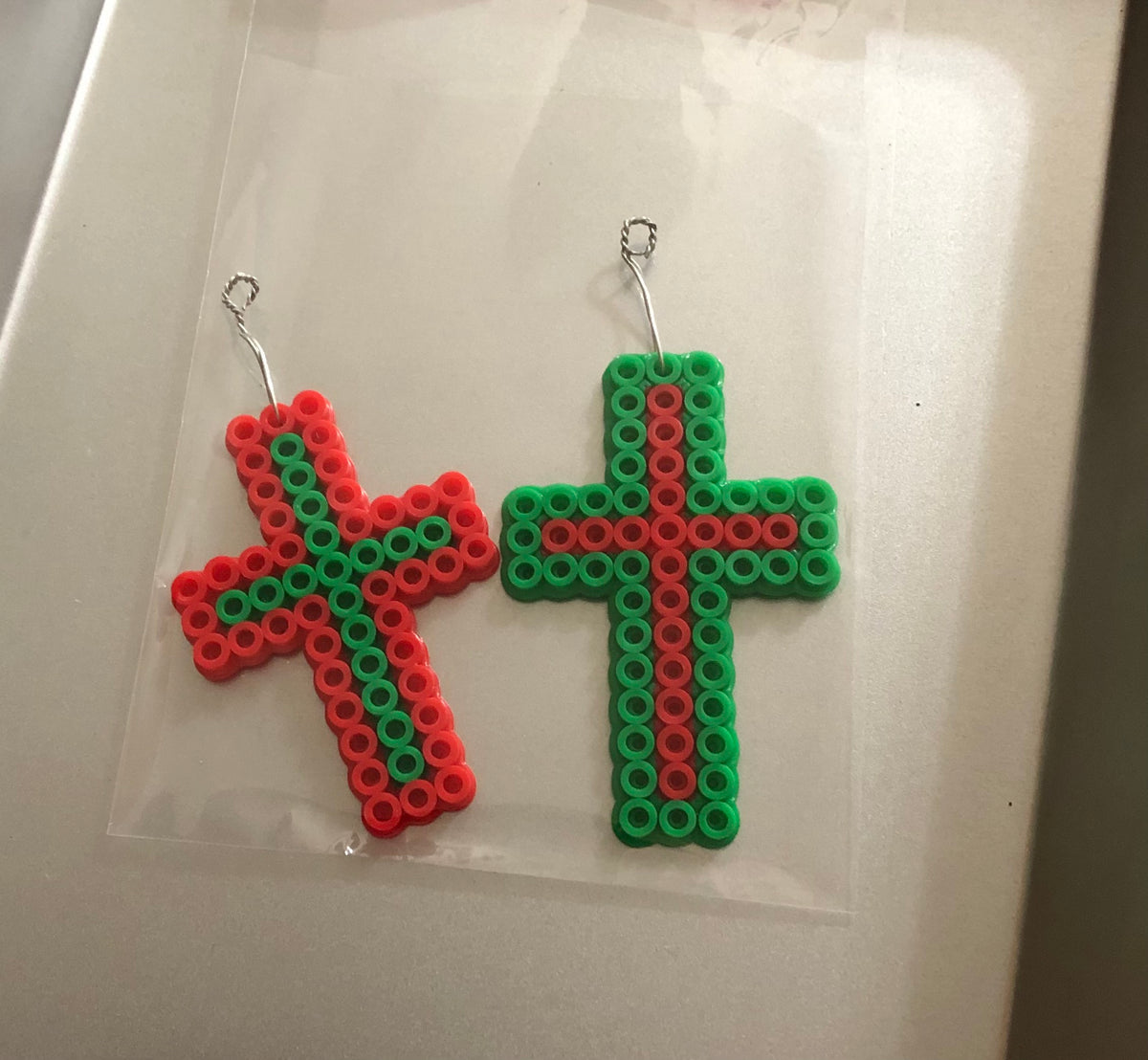 Christmas Crosses Ornaments Set of 2