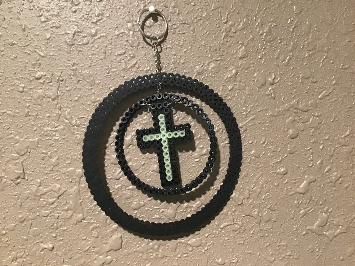 Handcrafted Cross Ornament, Hanging Decoration, Spins/Twirls