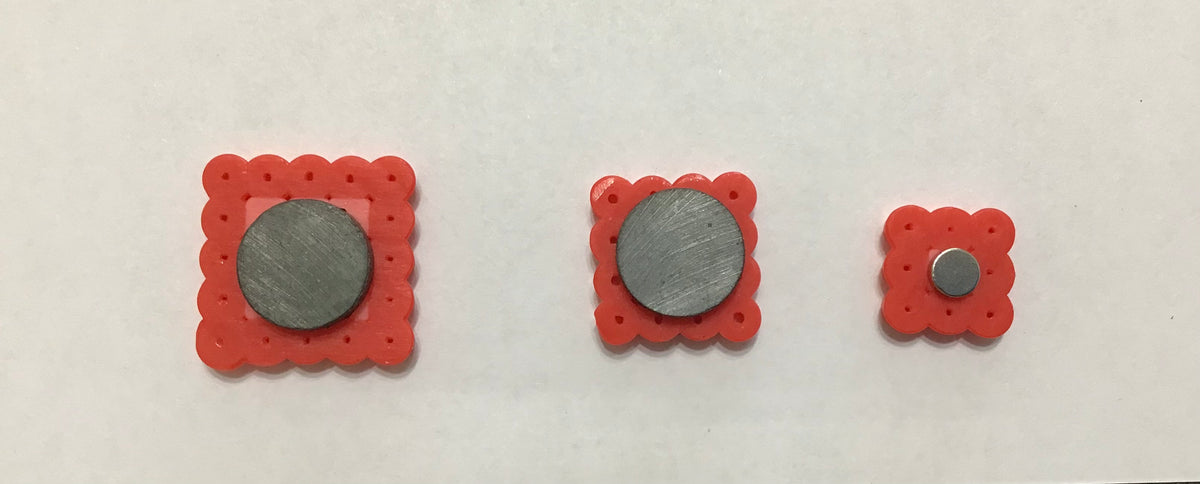 Handcrafted Square Magnet Set of 3 Sizes