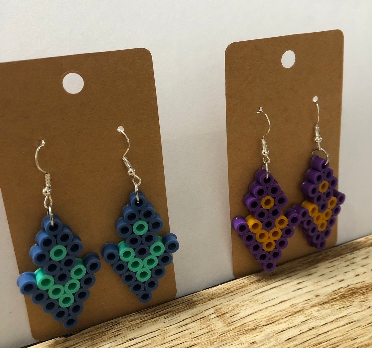 Handcrafted Triangle Diamond Earrings