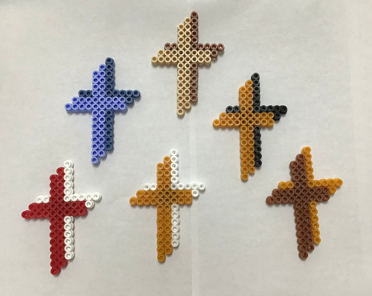 Handcrafted Pointed Cross Shaped Magnet, Two-Tone