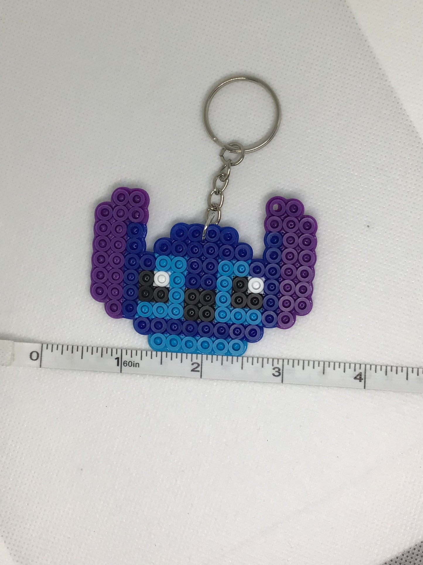 “Stitch” Keychain Handcrafted Perler Beads