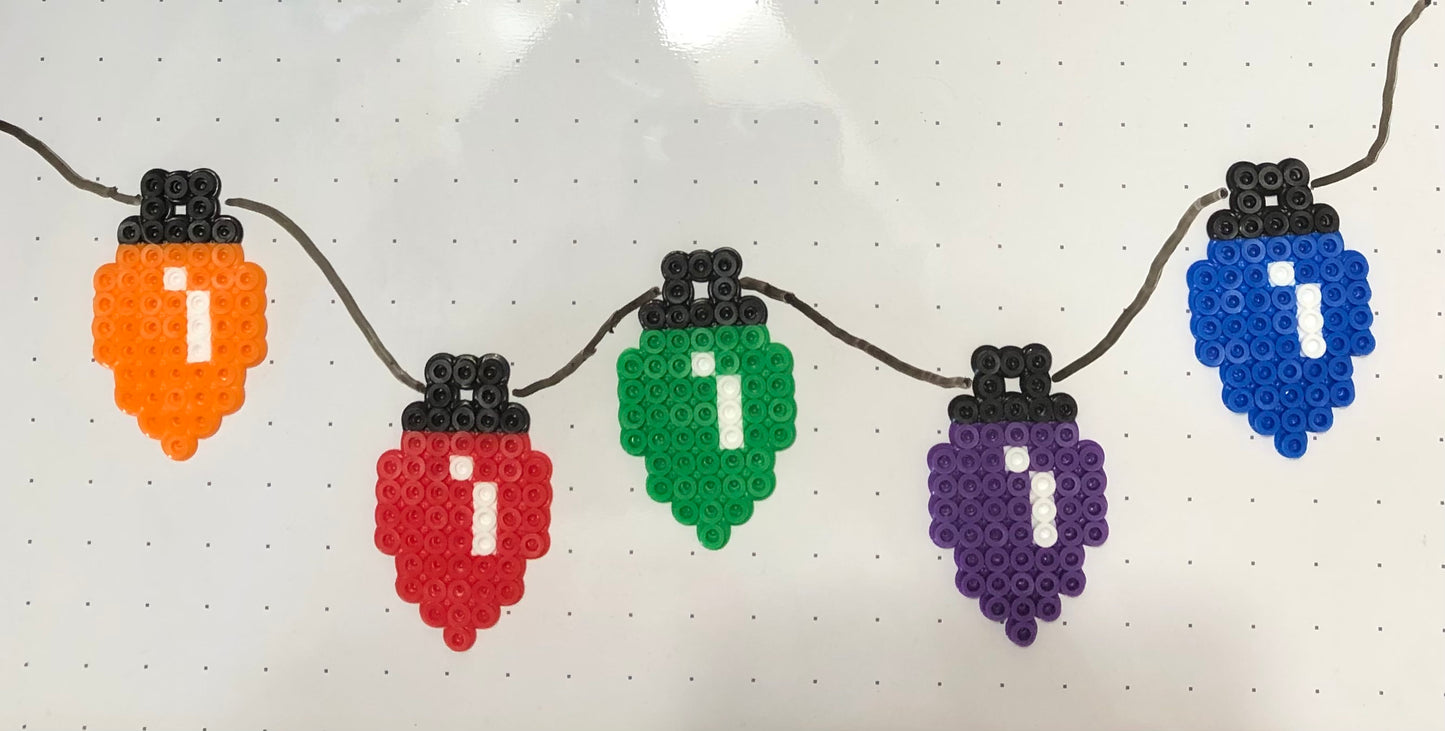Christmas Lights Magnetic Light Bulb Ornaments Set Of 5
