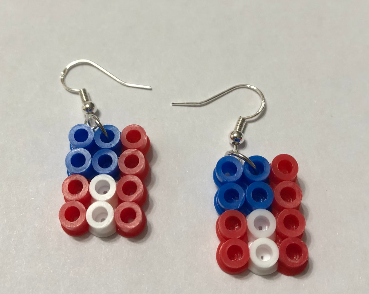Handcrafted Mini Flag Earrings. USA Pride. Independence Day