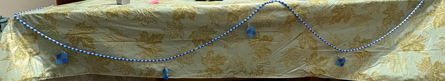 Handcrafted Christmas Garland Blue theme presents 62”