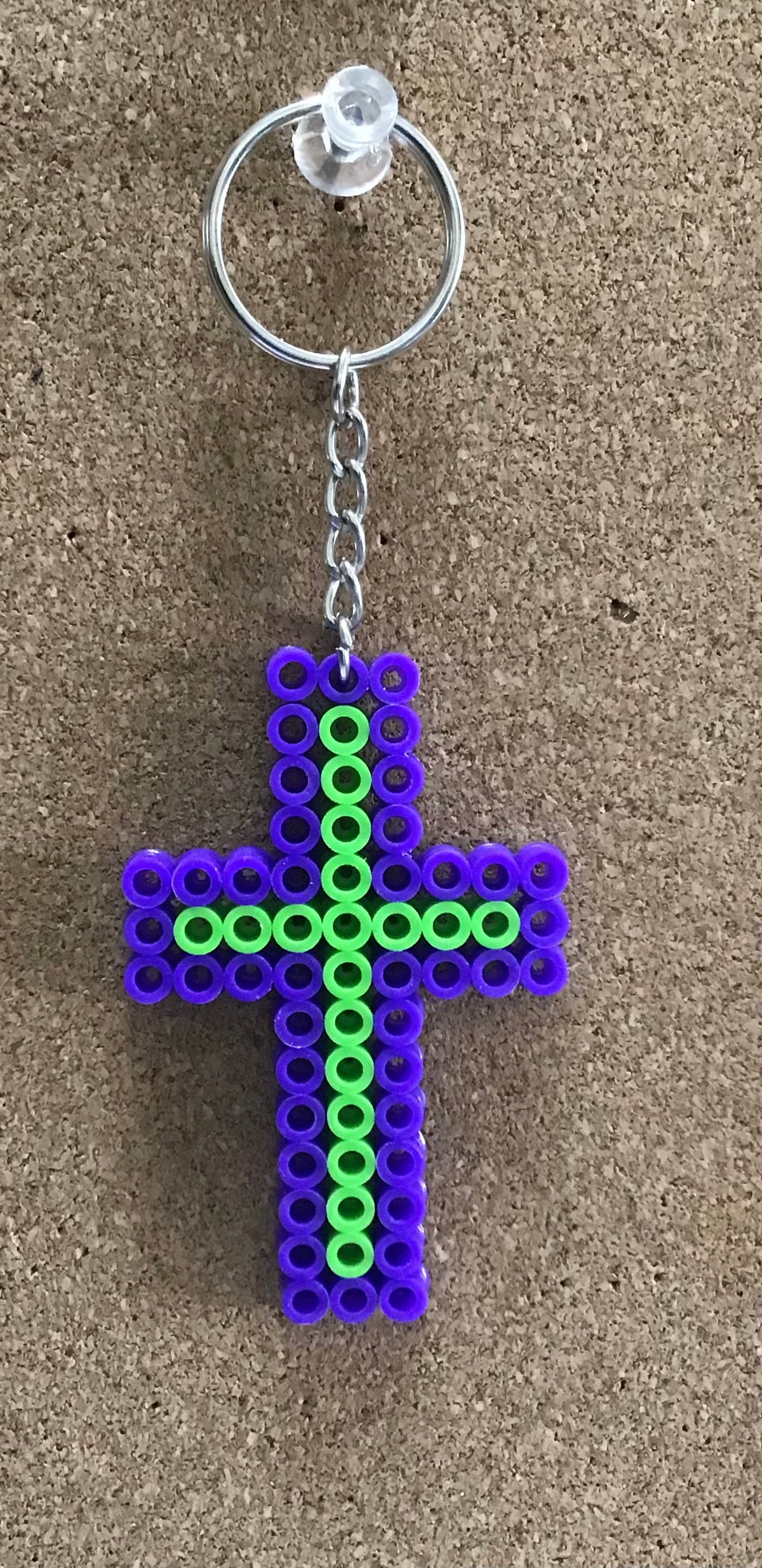 Handcrafted Simple Cross Keychain, Color Options