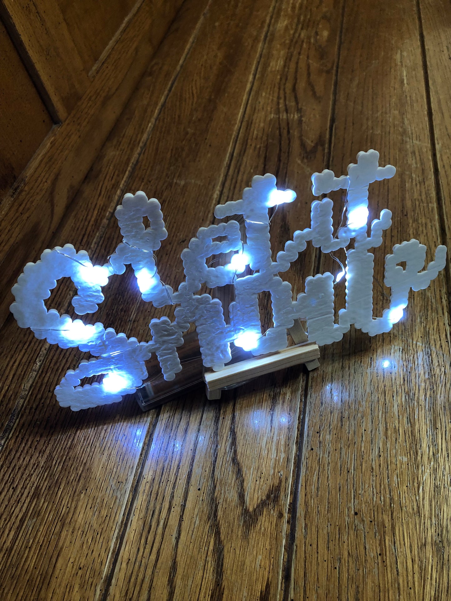 “Let it Snow” Light up w/Stand, White