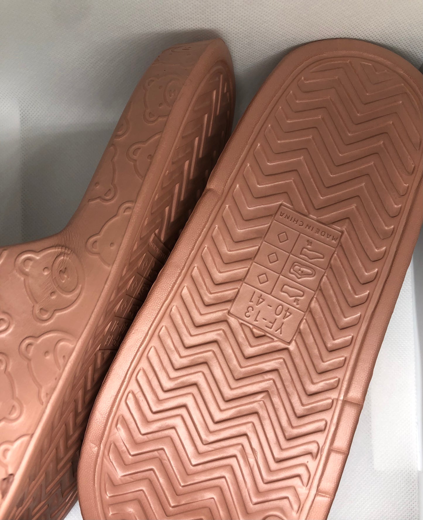 Khaki Bear Print Slides Women’s Shoes Sandals Slippers 7/8