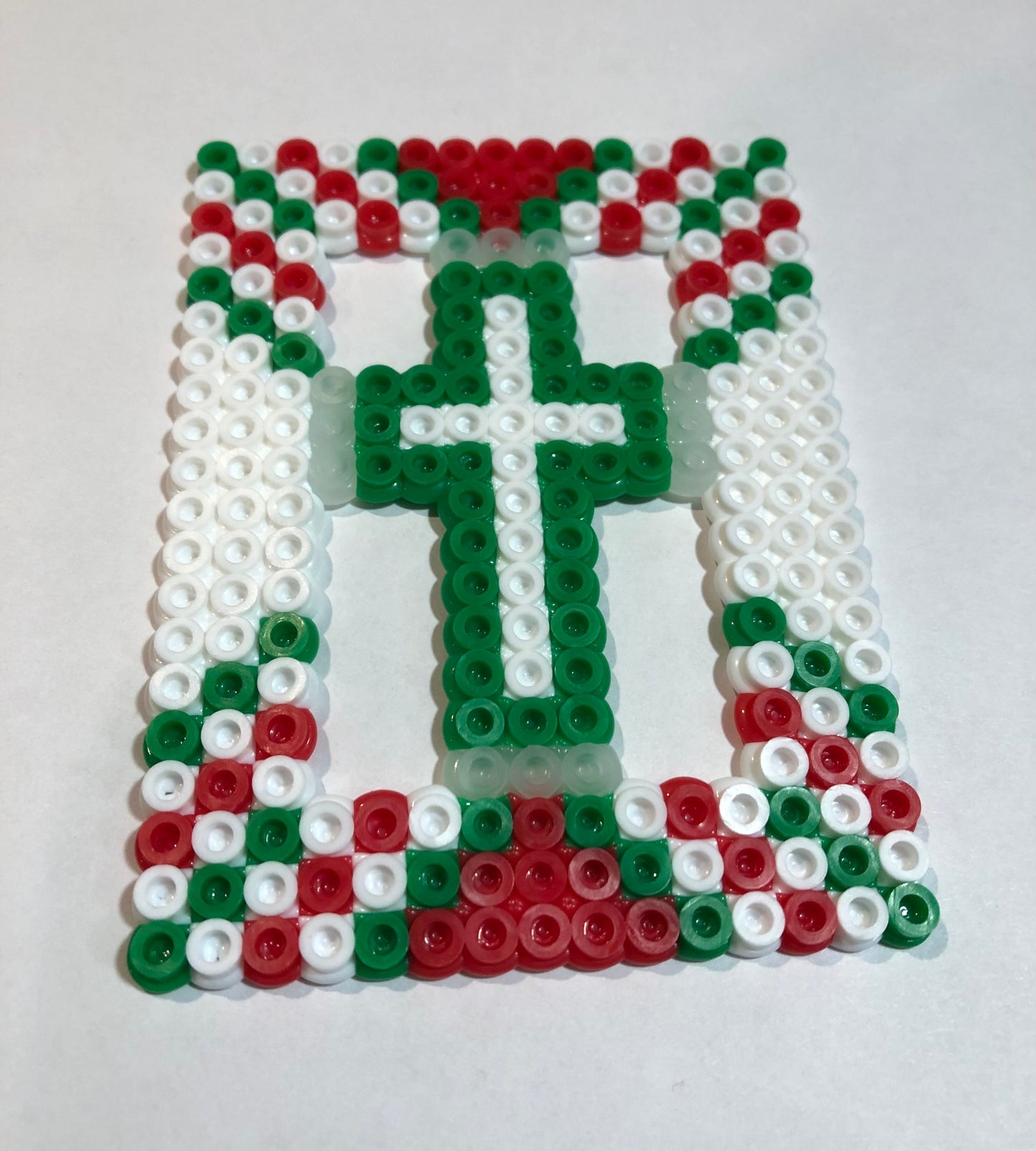 Framed Cross Magnet Christmas Colors