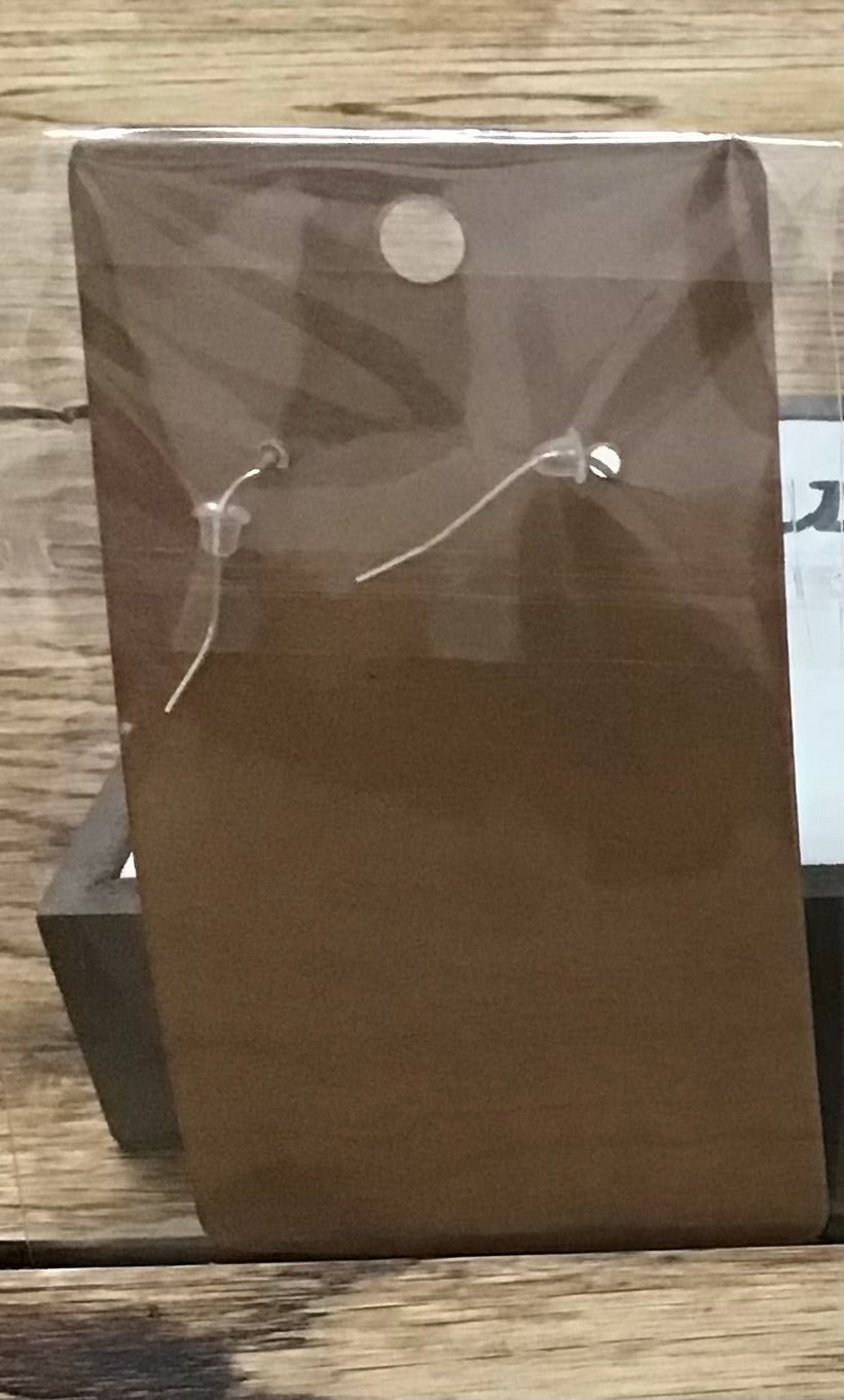 Handcrafted Rectangle Earrings; Teal, White, Clear