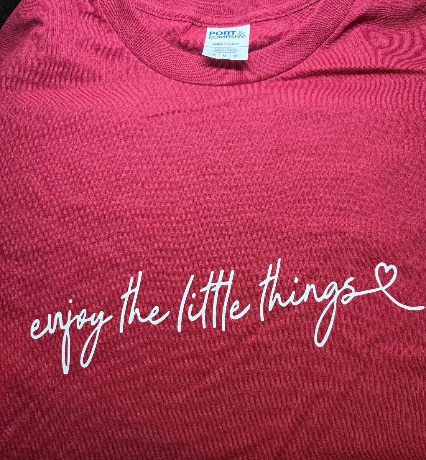 “Enjoy the Little Things” Tee Size Medium Red