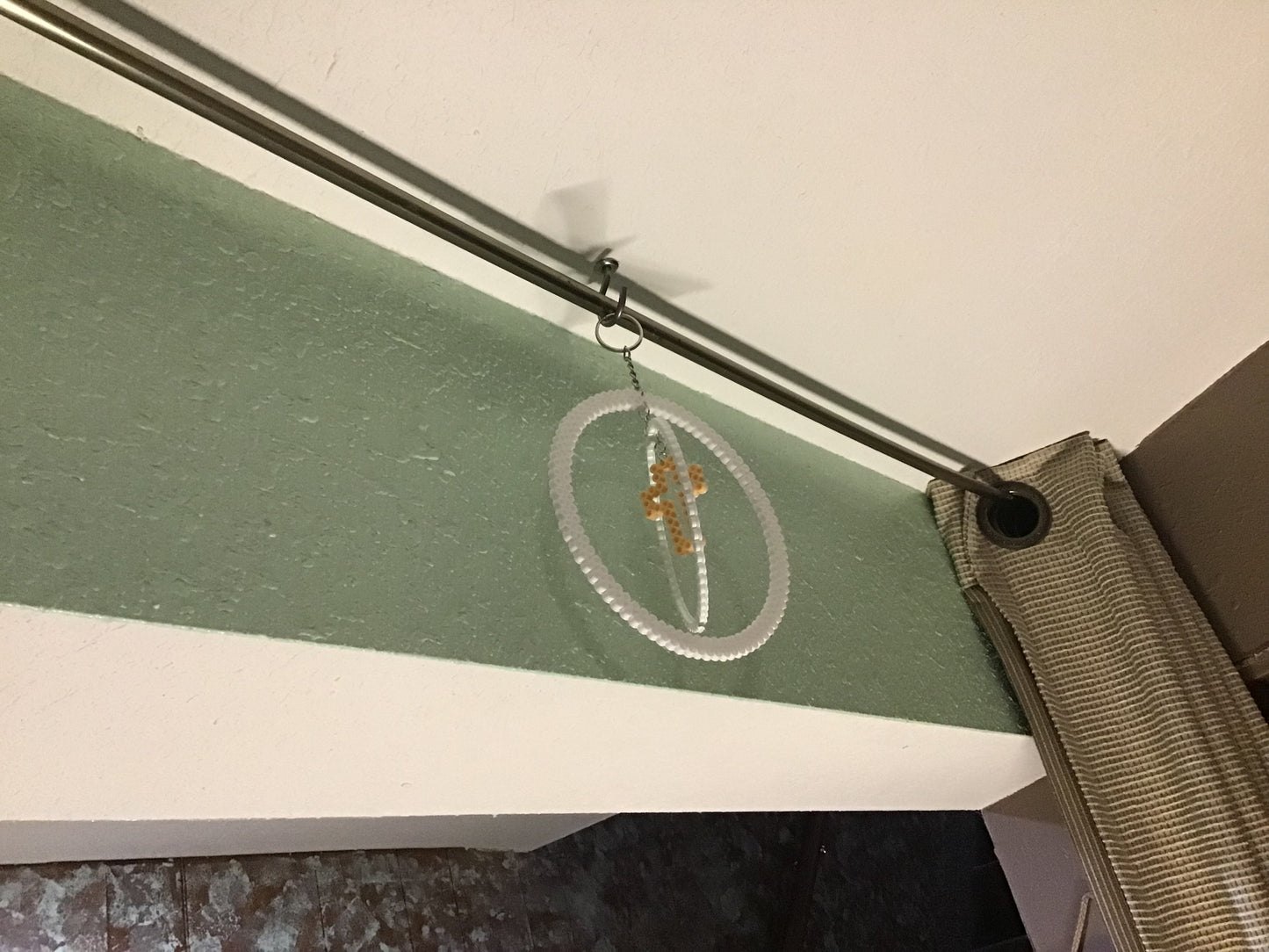 Handcrafted Cross Ornament, Hanging Decoration, Spins/Twirls