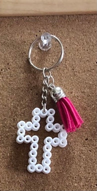 Handcrafted Cross Shaped Keychain With Tassel