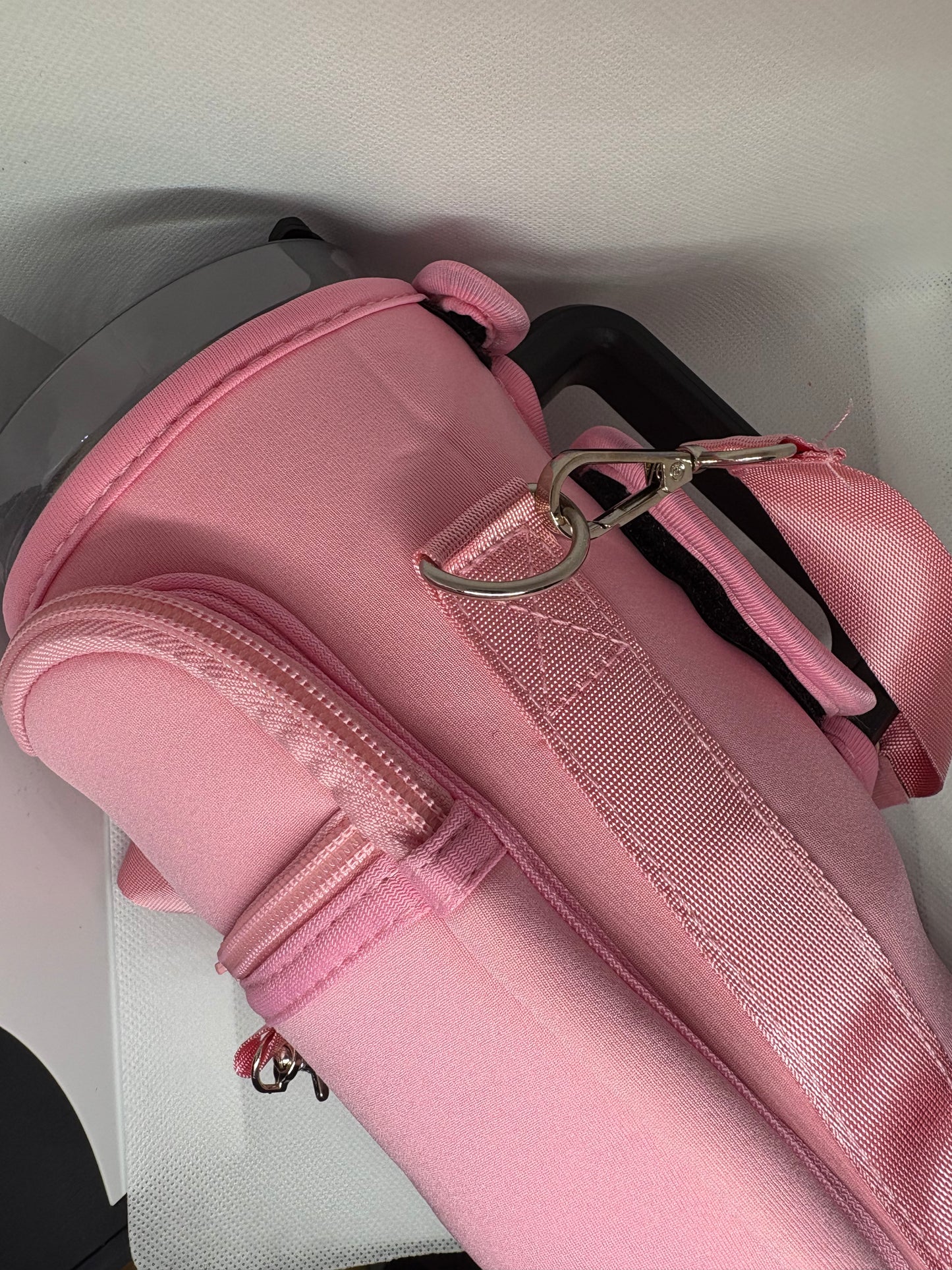 Pink Water Bottle Holder With Pockets, Shoulder Bag, Adjustable Strap, Cell Phone Case, Travel