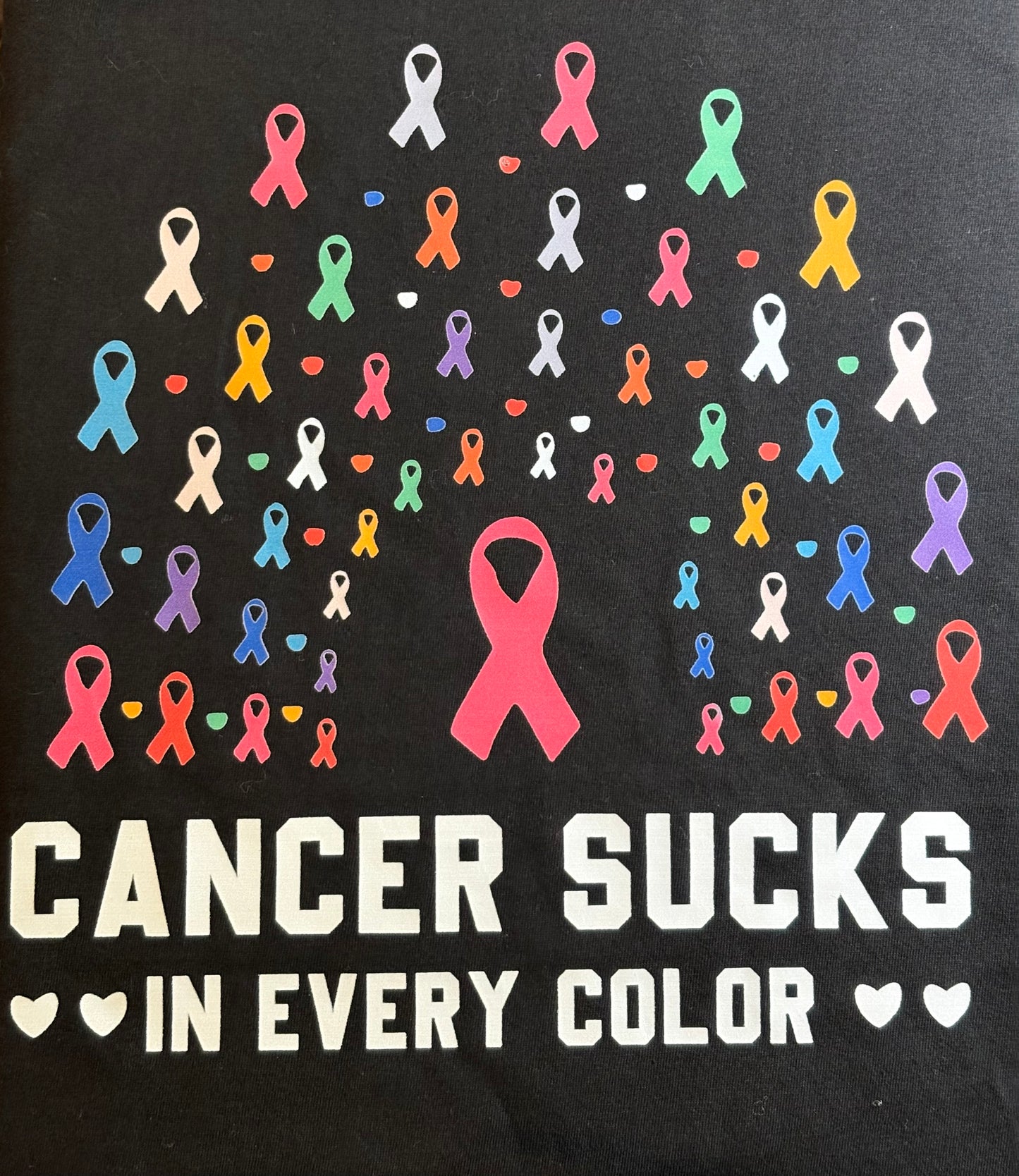 Cancer Sucks in ALL Colors Black Tee Shirt