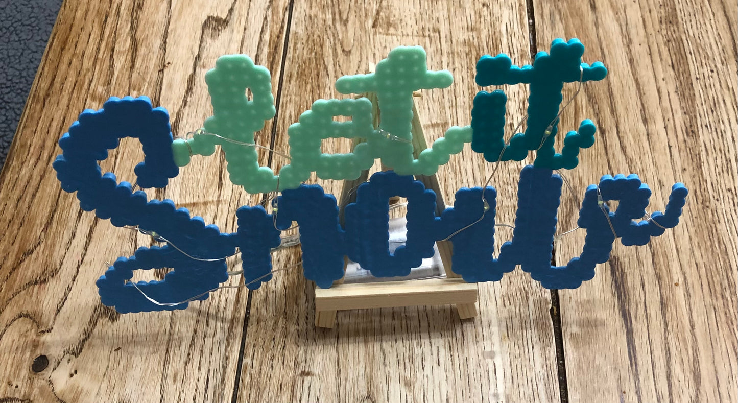 Light-up “Let it Snow” With Fairy Lights and Stand