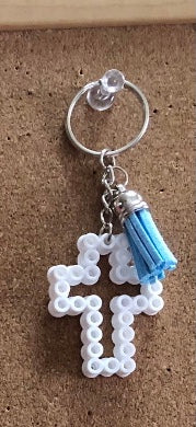 Handcrafted Cross Shaped Keychain With Tassel