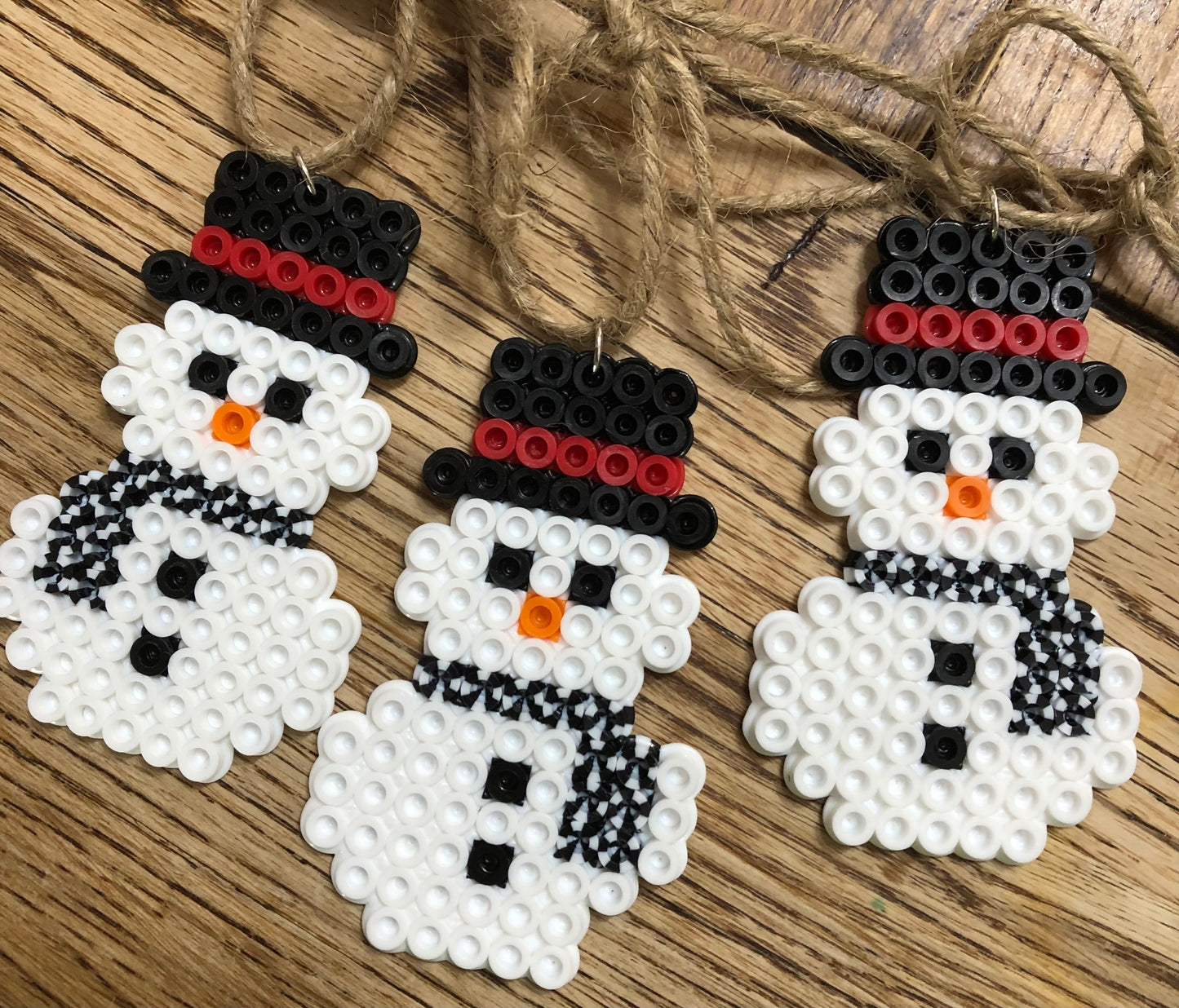 Snowman Ornament Christmas Tree Black/White Scarf
