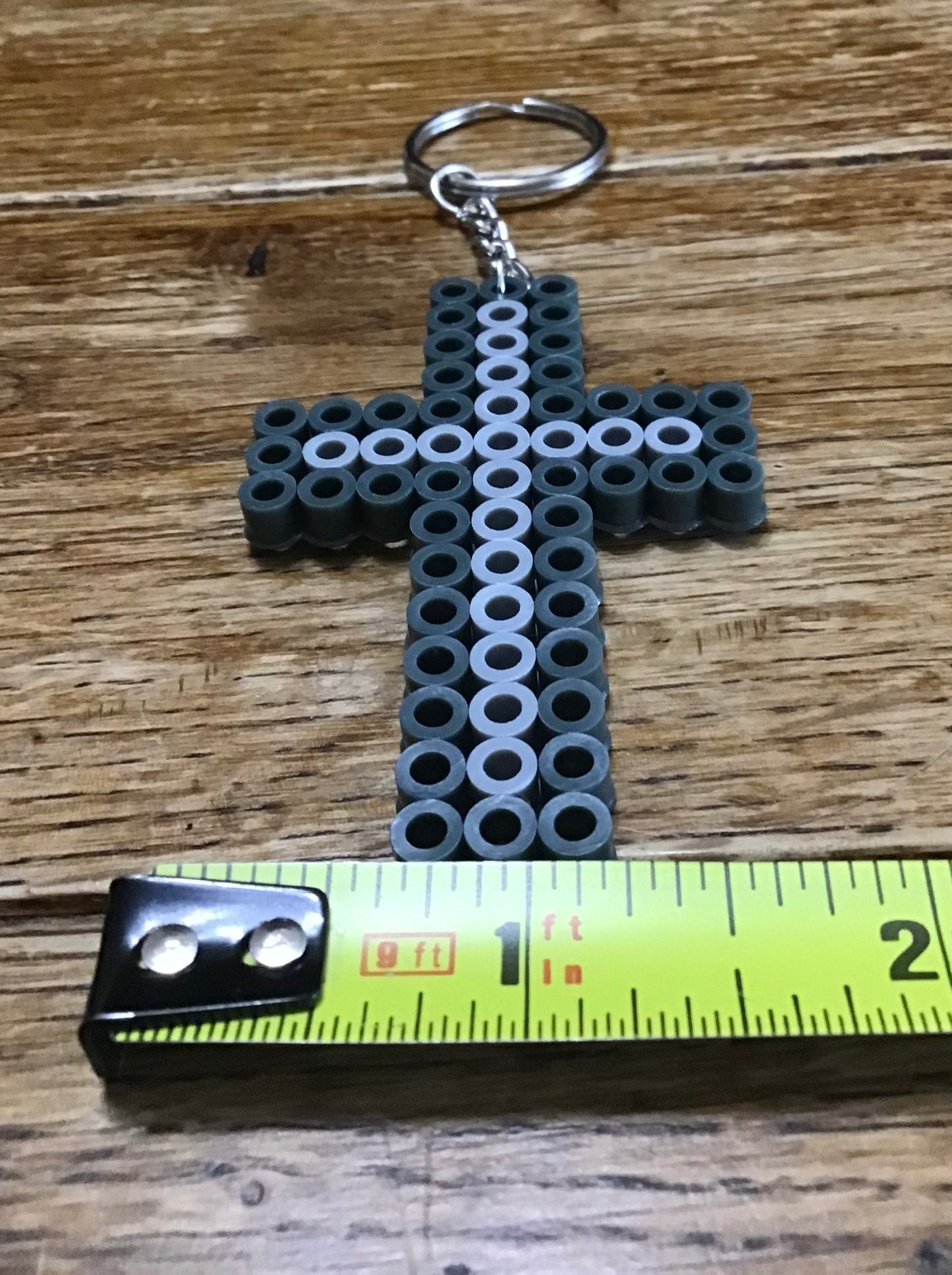 Handcrafted Simple Cross Keychain, Color Options