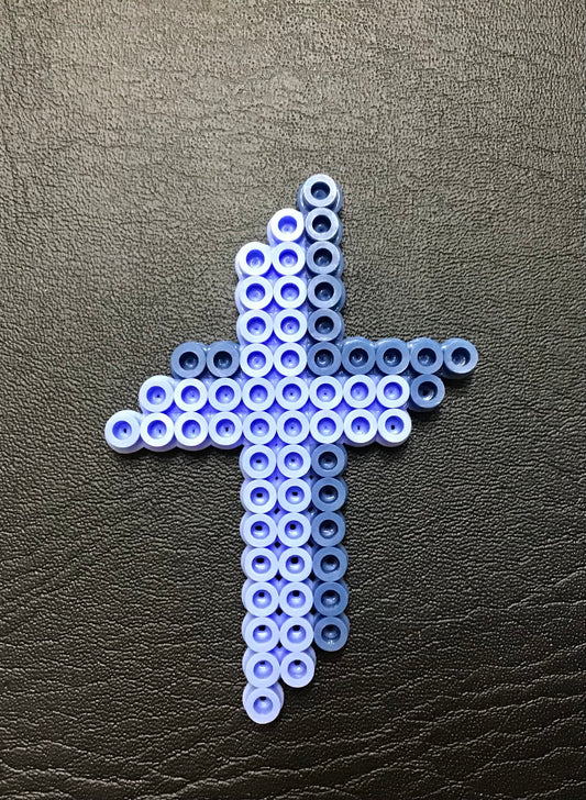 Handcrafted Pointed Cross Shaped Magnet, Two-Tone