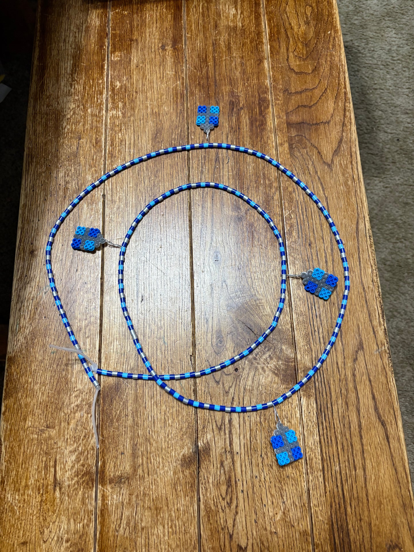 Handcrafted Christmas Garland Blue theme presents 62”