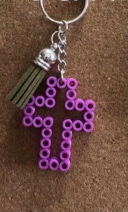 Handcrafted Cross Shaped Keychain With Tassel