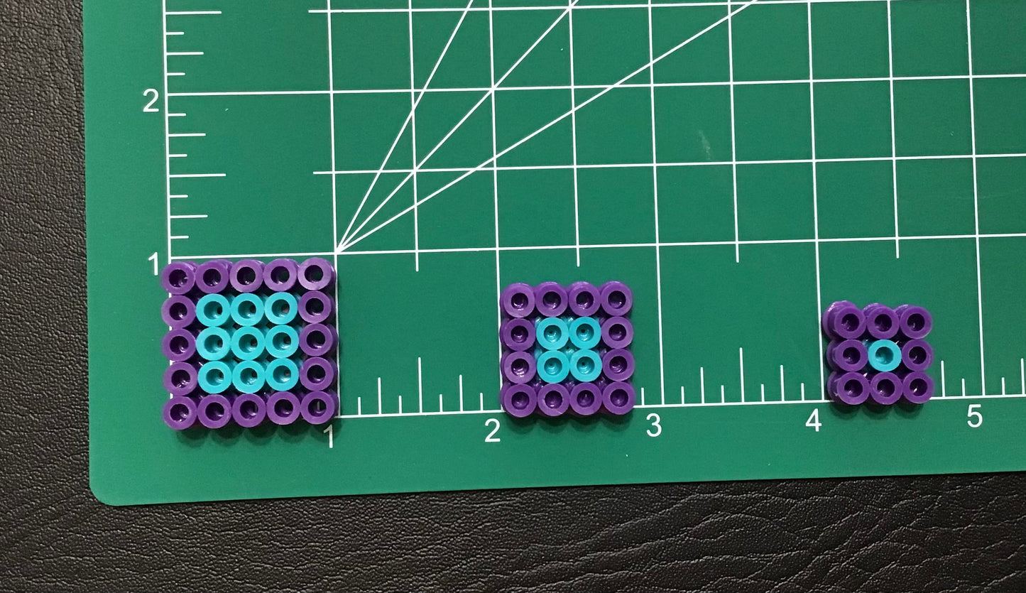 Handcrafted Square Magnet Set of 3 Sizes