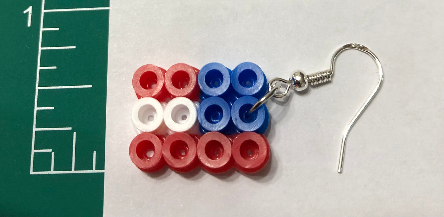 Handcrafted Mini Flag Earrings. USA Pride. Independence Day