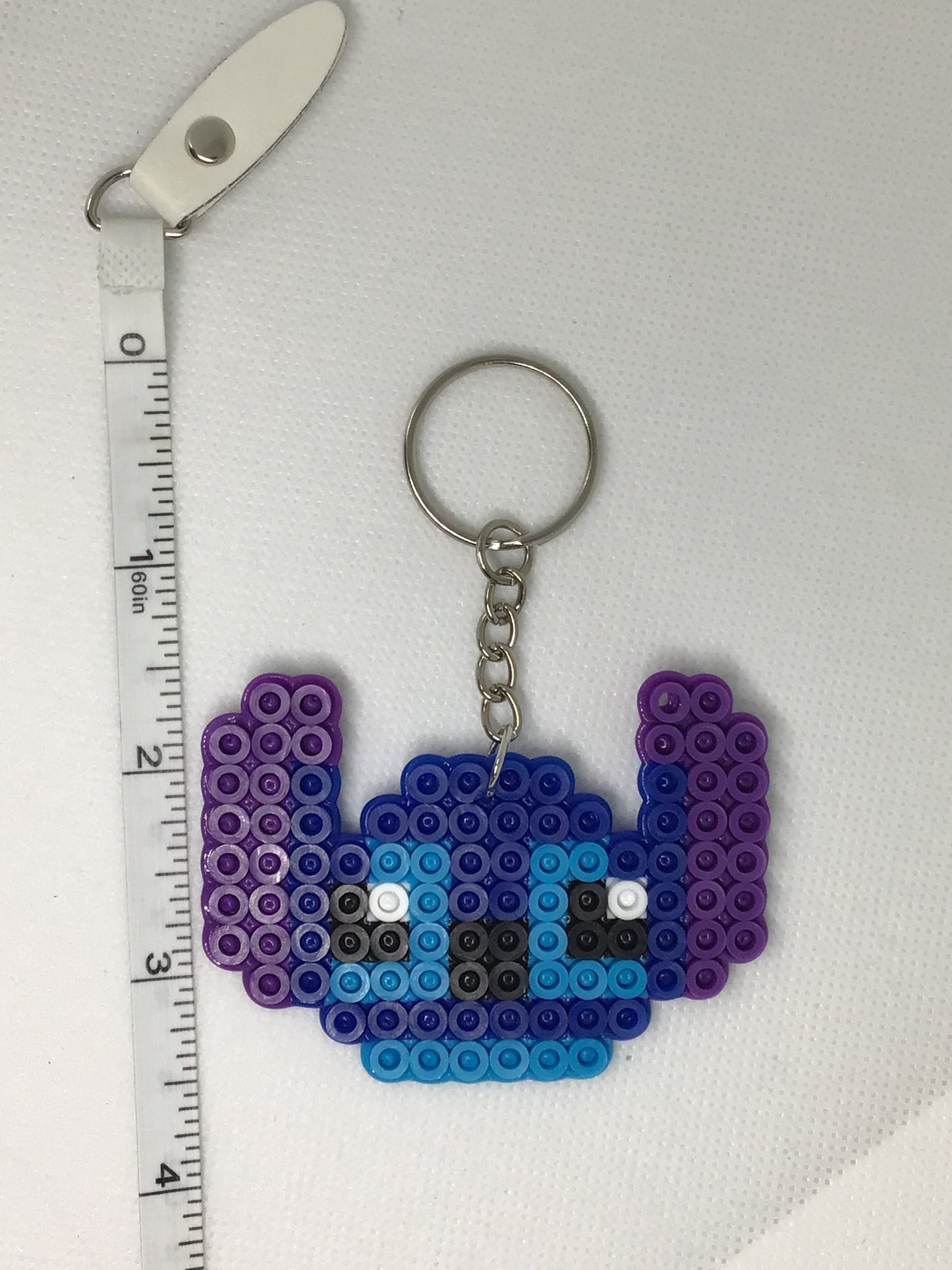 “Stitch” Keychain Handcrafted Perler Beads