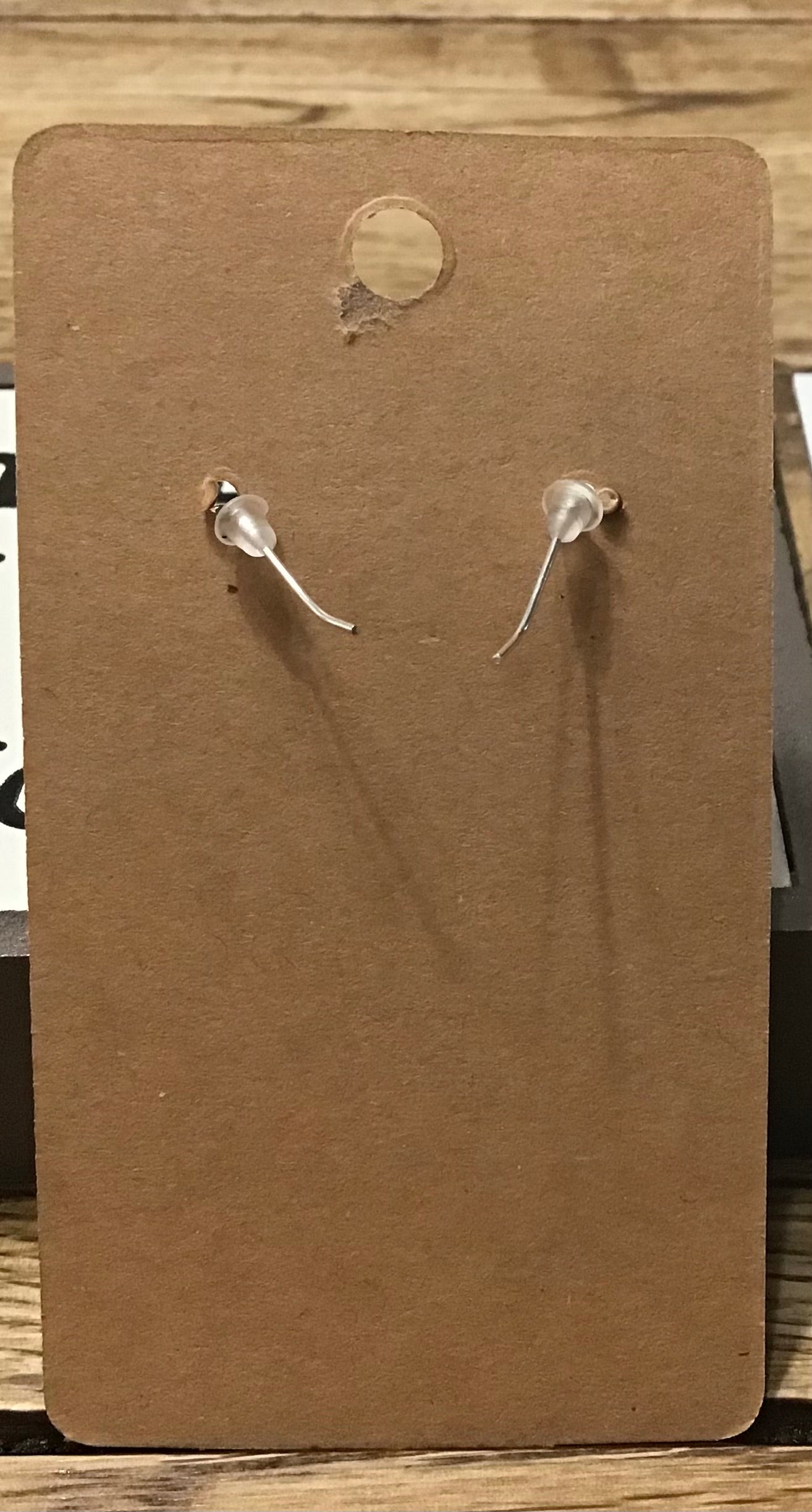 Handcrafted Rectangle Earrings; Teal, White, Clear