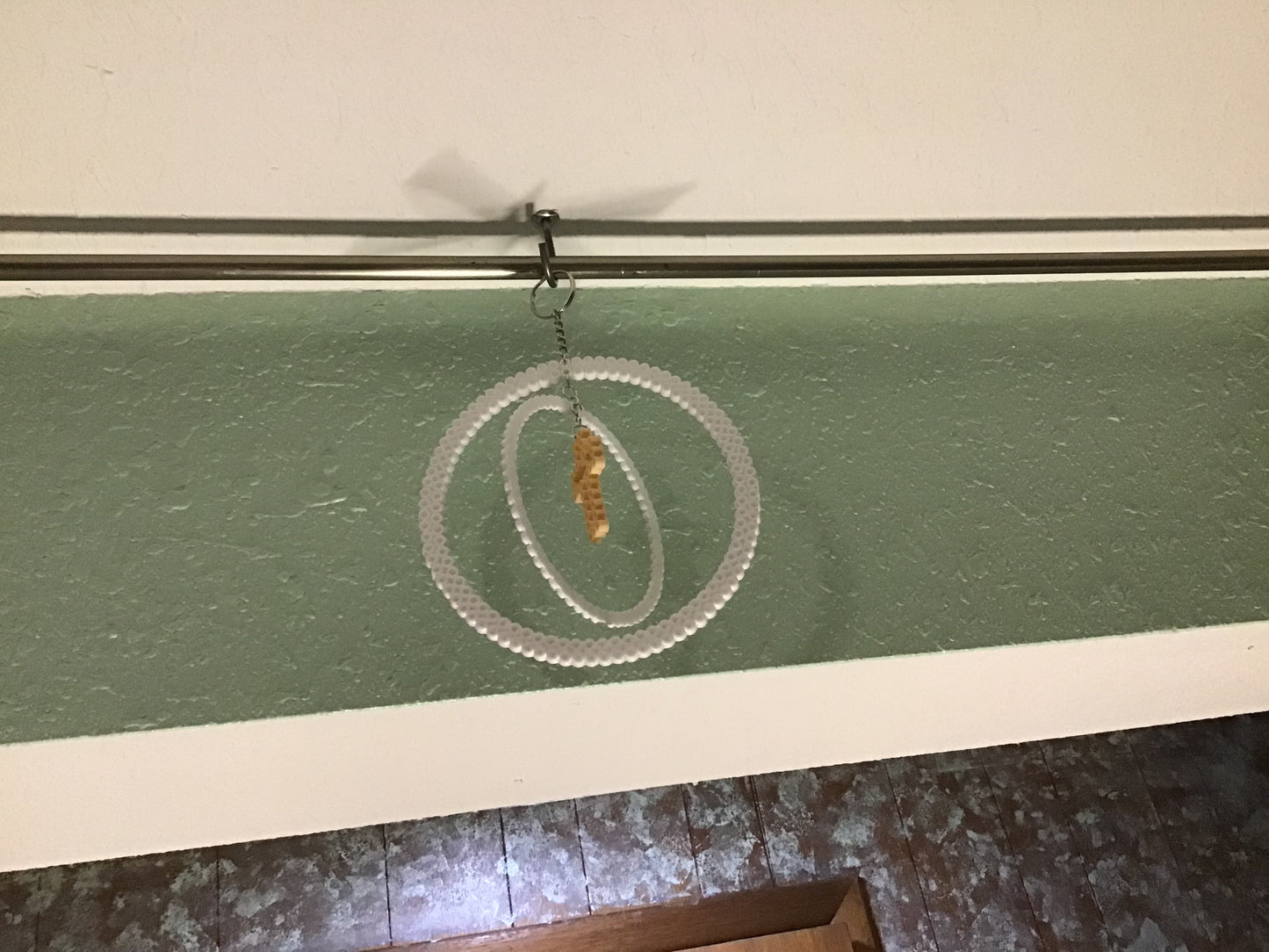 Handcrafted Cross Ornament, Hanging Decoration, Spins/Twirls