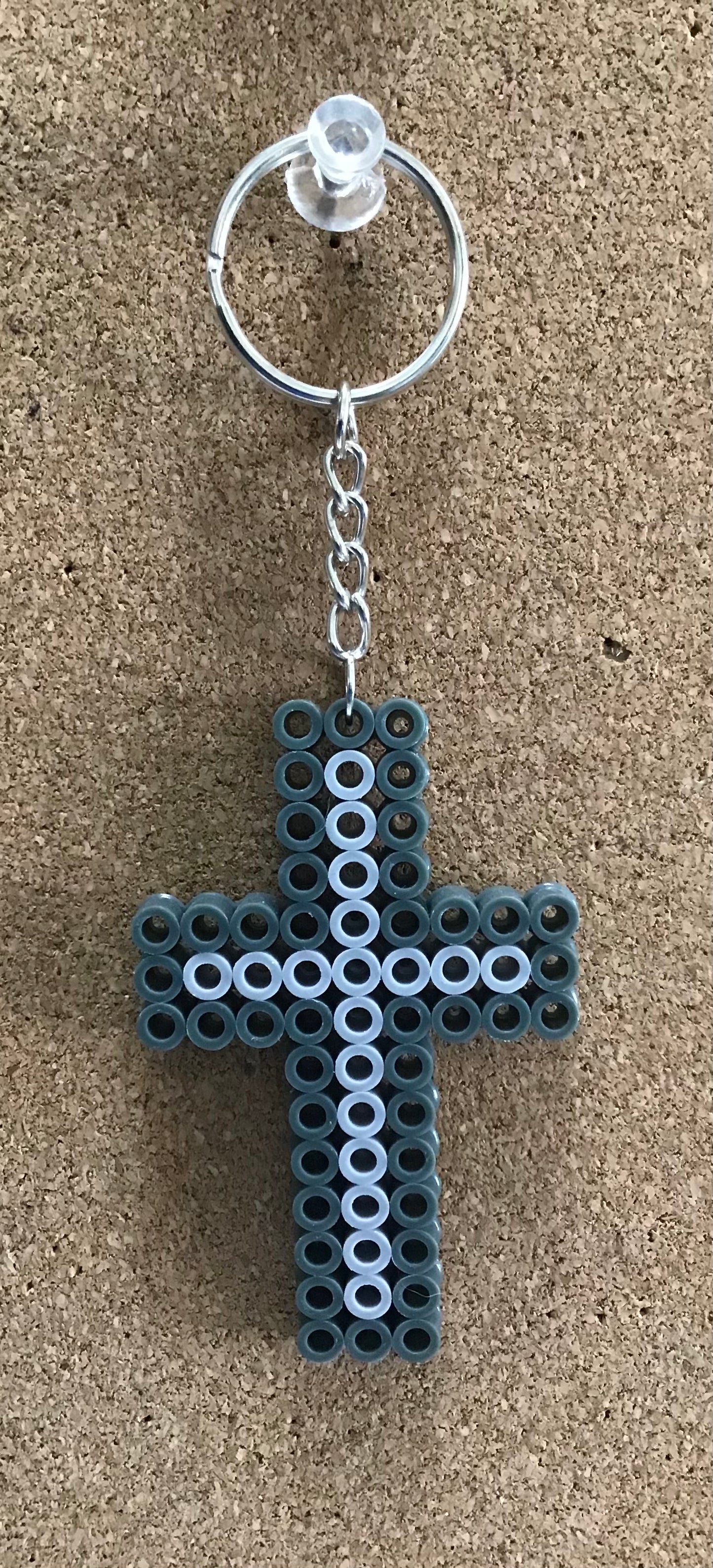 Handcrafted Simple Cross Keychain, Color Options