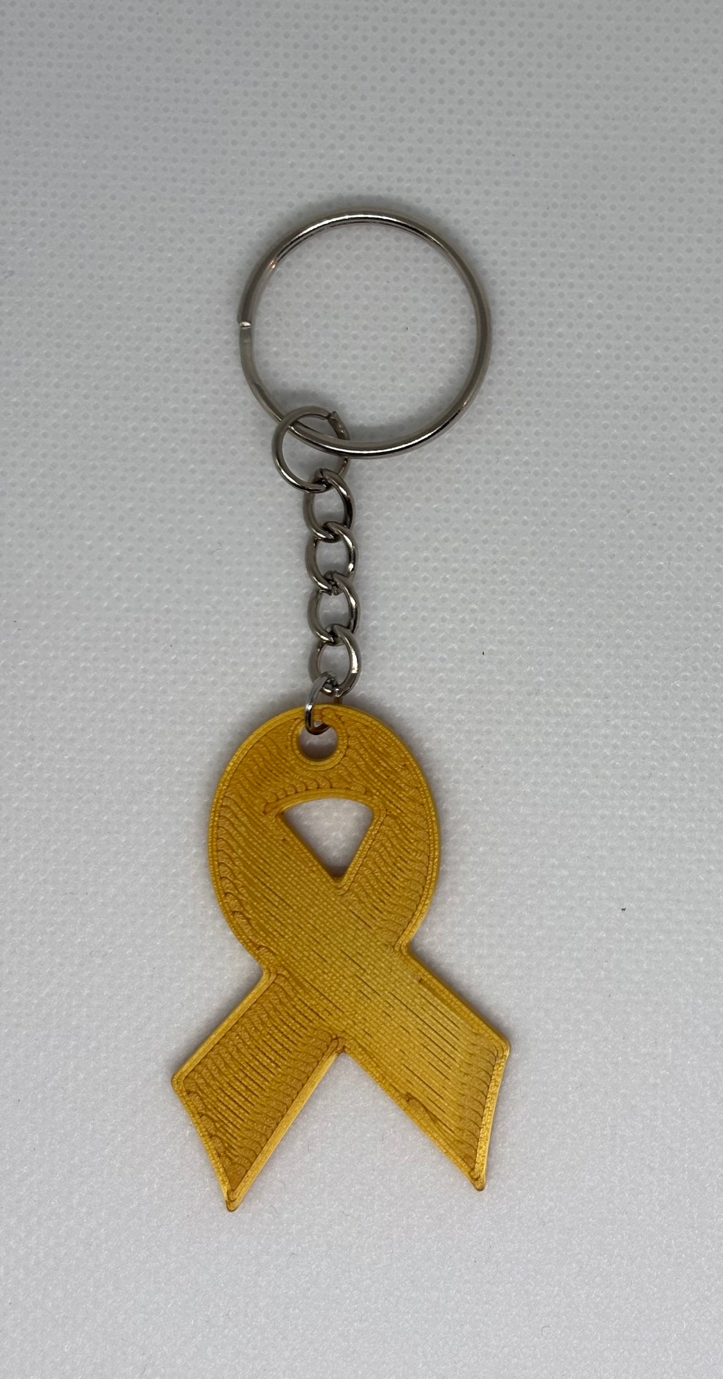 Gold Cancer Ribbon Keychain Pediatric Childhood Cancer Awareness silver Keychain