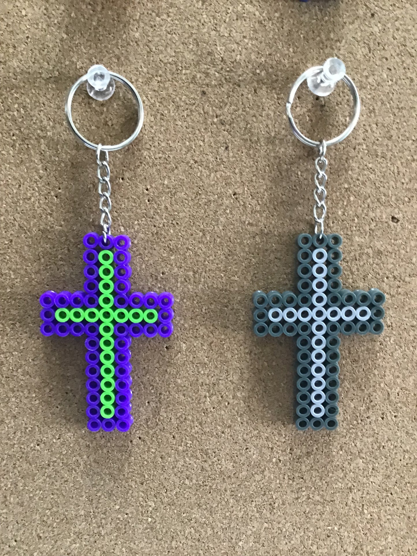 Handcrafted Simple Cross Keychain, Color Options