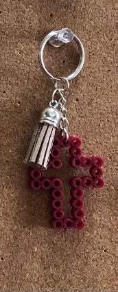 Handcrafted Cross Shaped Keychain With Tassel