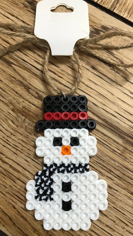 Snowman Ornament Christmas Tree Black/White Scarf