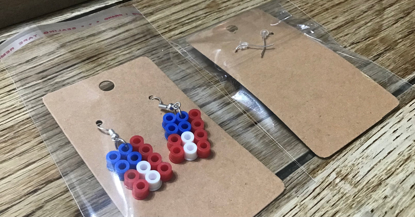Handcrafted Mini Flag Earrings. USA Pride. Independence Day