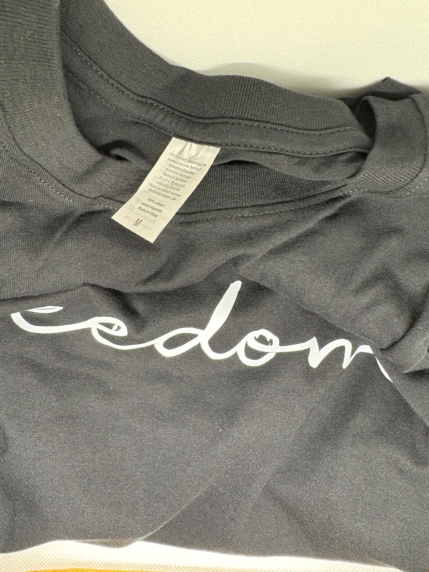 “Freedom” tee black Size Medium