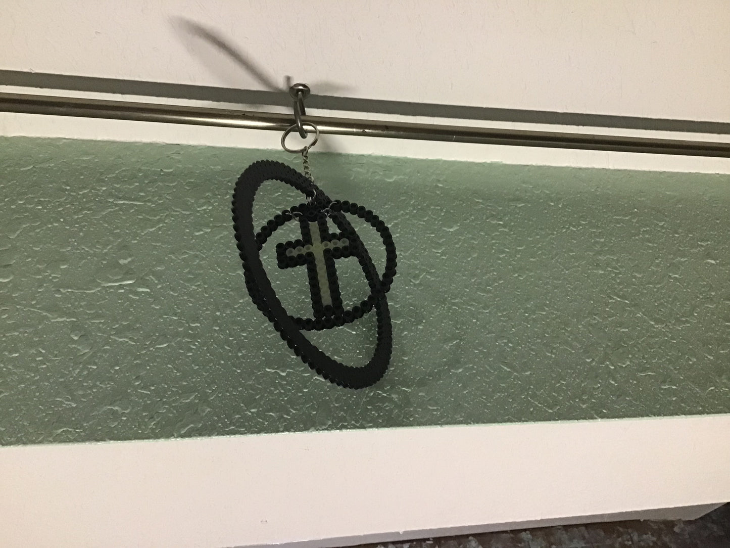 Handcrafted Cross Ornament, Hanging Decoration, Spins/Twirls