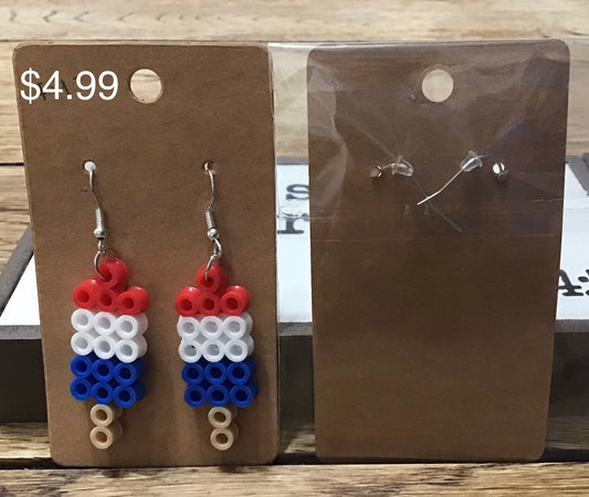 Handcrafted Patriotic Bomb Pop Earrings