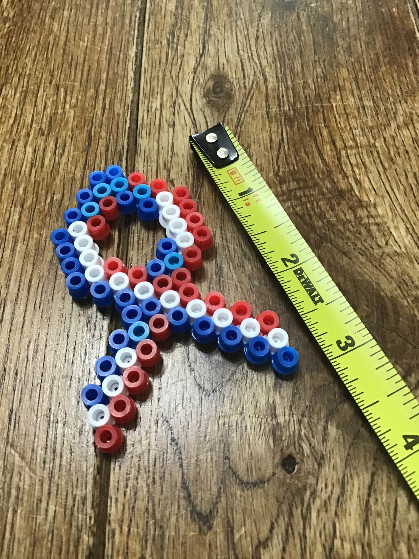 Handcrafted Red, White, and Blue Awareness Ribbon Shaped Magnet